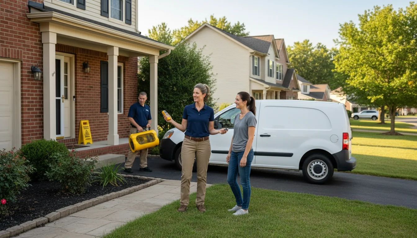 Residential water damage restoration in Amity, AR